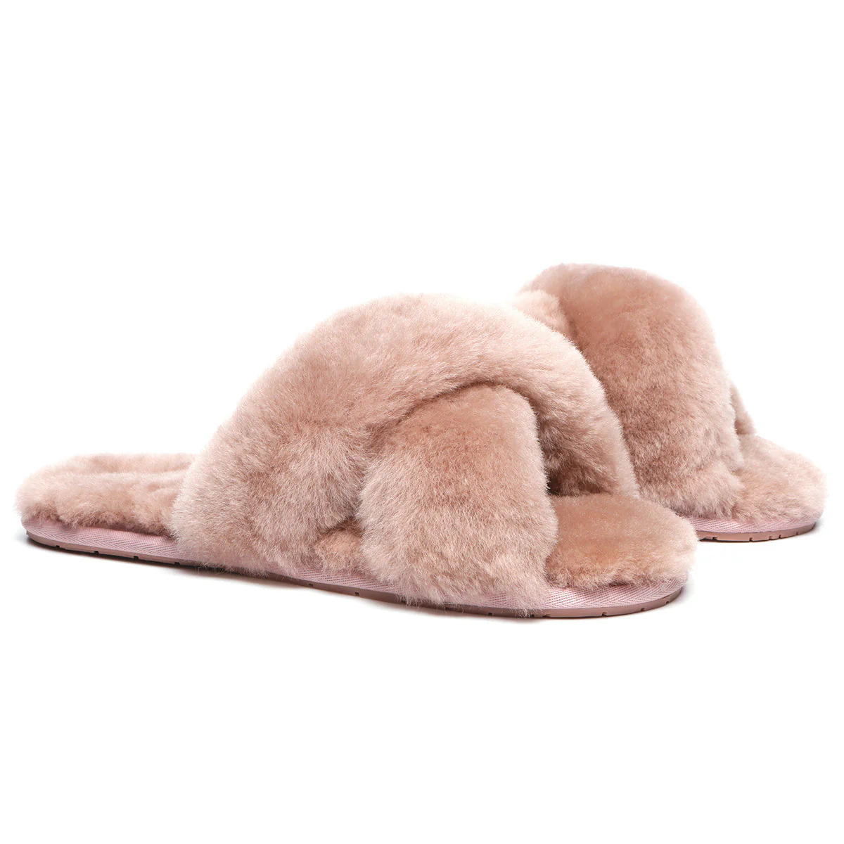 Premium Cross Fluff UGG Slides - Image 31