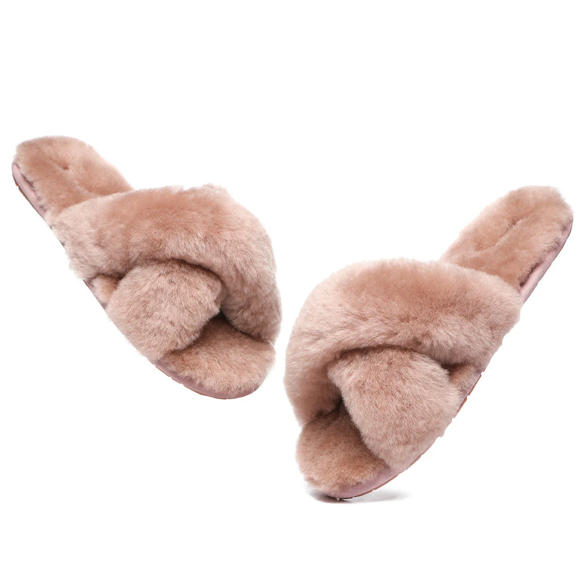 Premium Cross Fluff UGG Slides - Image 35