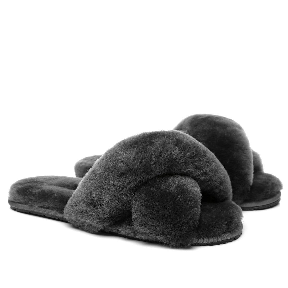 Premium Cross Fluff UGG Slides - Image 4