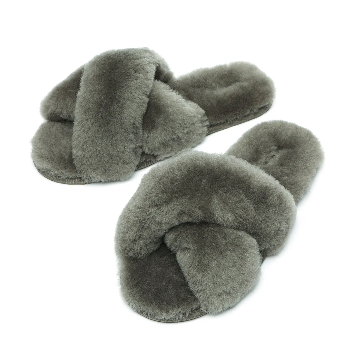 Premium Cross Fluff UGG Slides - Image 44