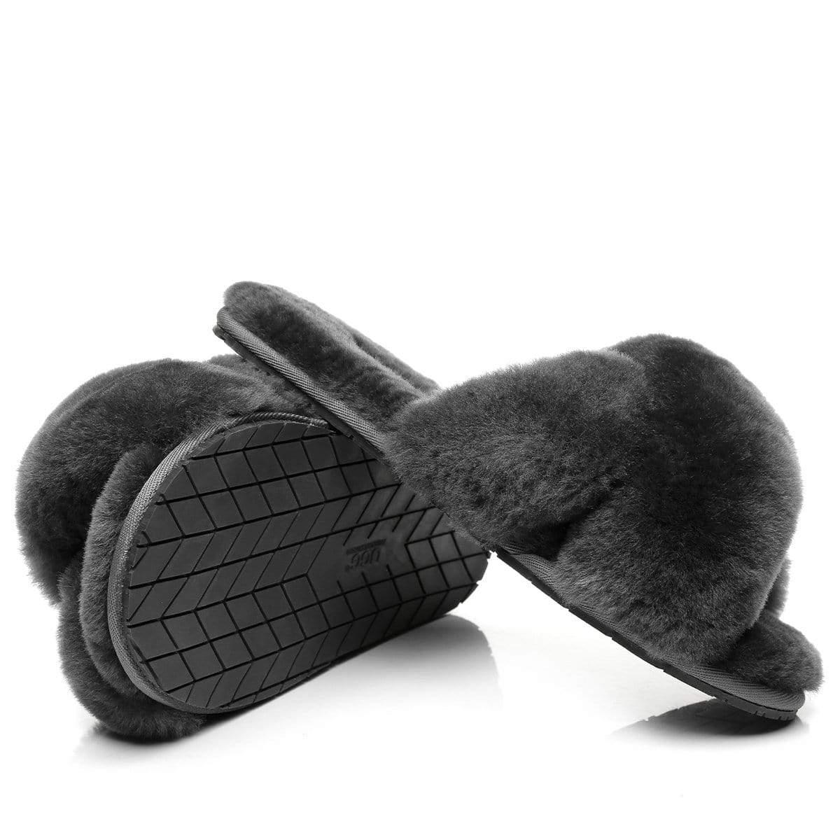 Premium Cross Fluff UGG Slides - Image 6