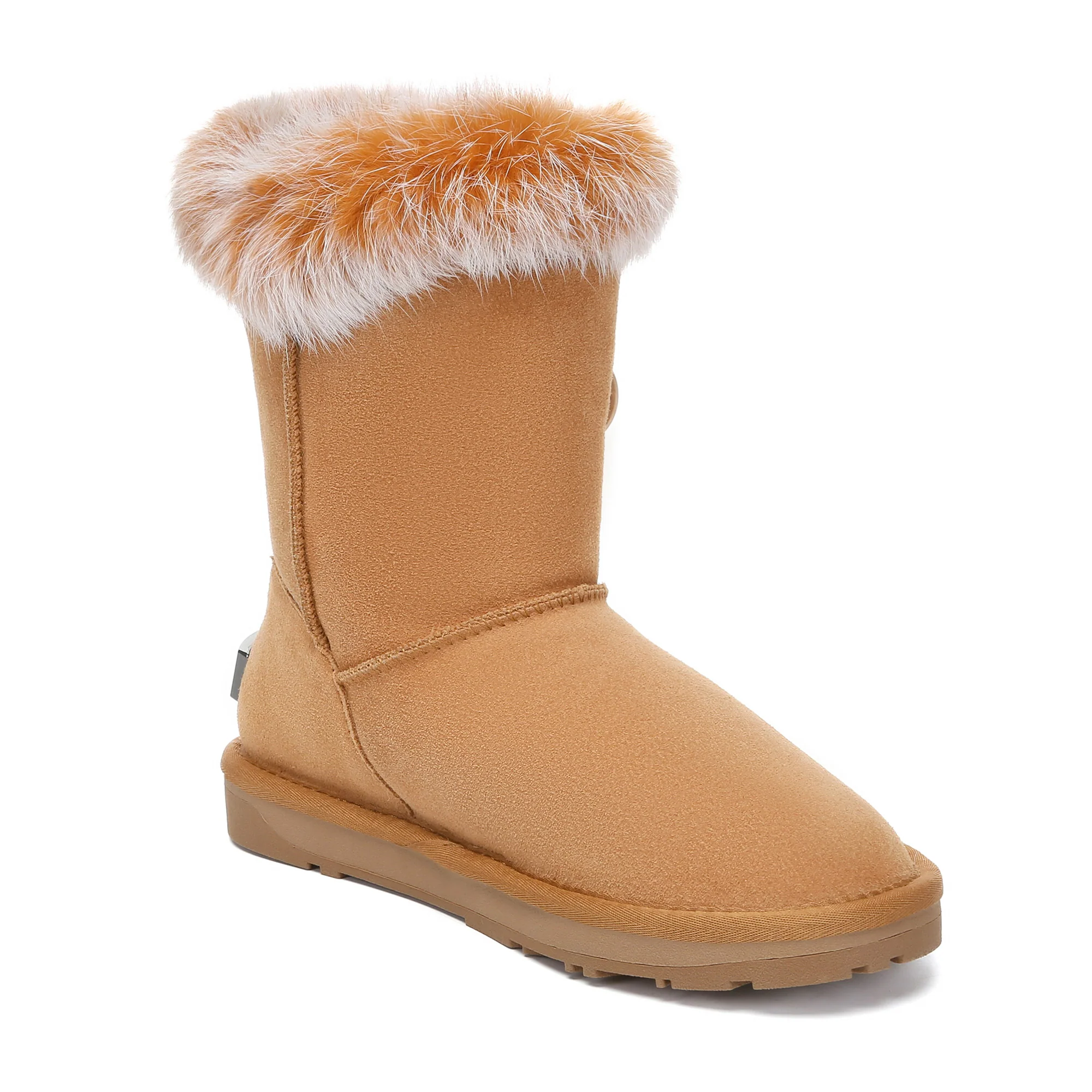 Premium Foxy Button Fur UGG Boots - Image 3