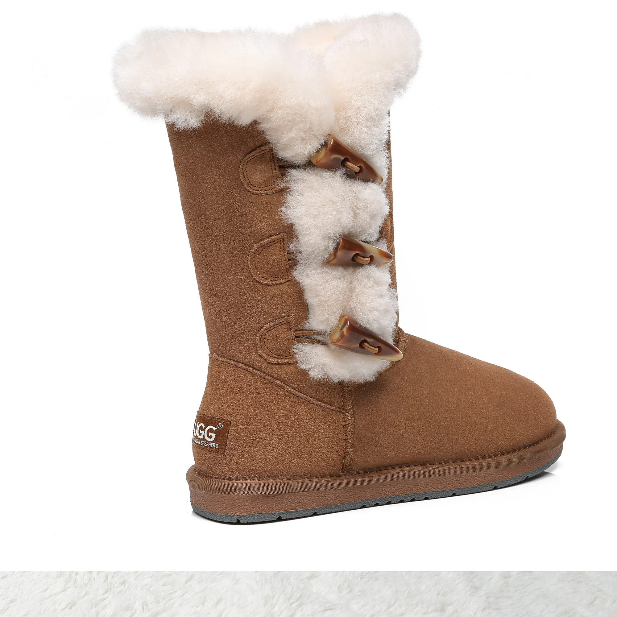 Tall 3-Buttons Toggle UGG Boots - Image 3
