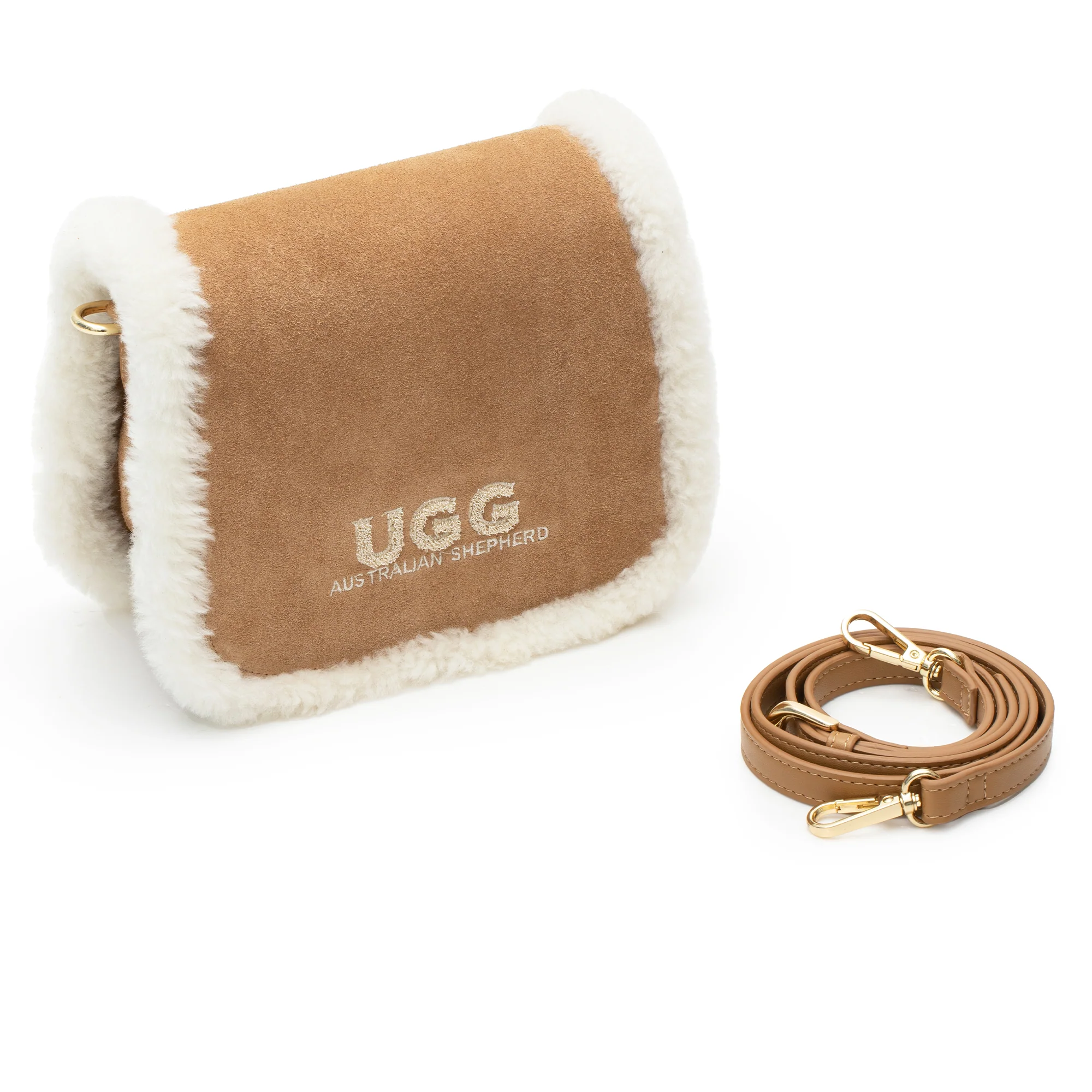 UGG Sheepskin Wool Messenger Bag - Image 4