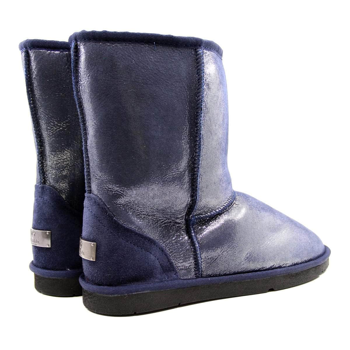 UGG Short Aquafleece Navy Blue Sparkle Boots - Image 5