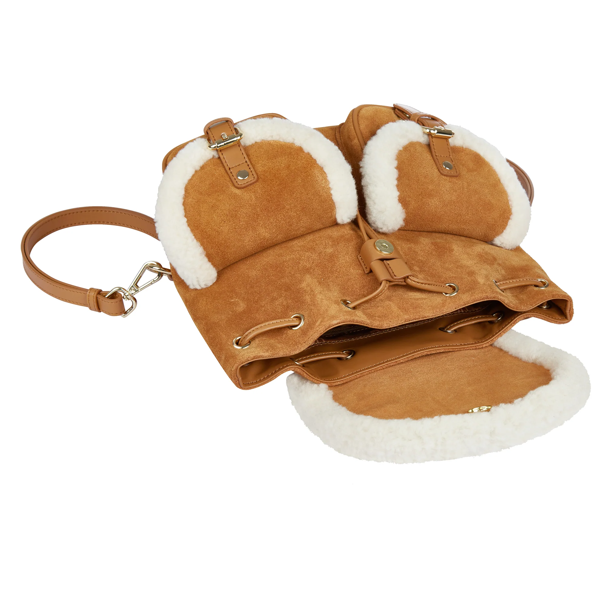 UGG Wool Backpack with Adjustable Strap Drawstring - Image 4