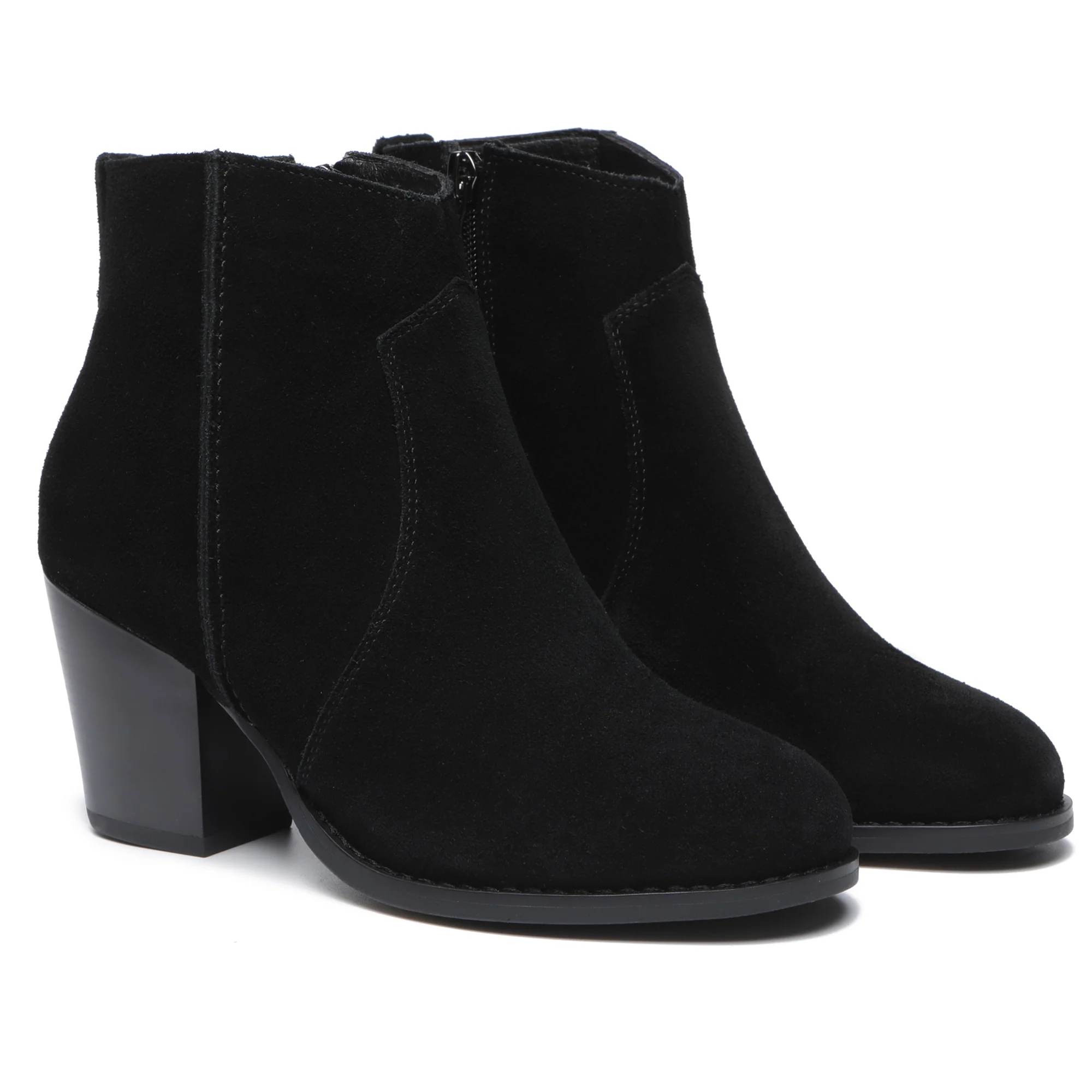 Vera Suede Ankle Zipper Boots - Image 10