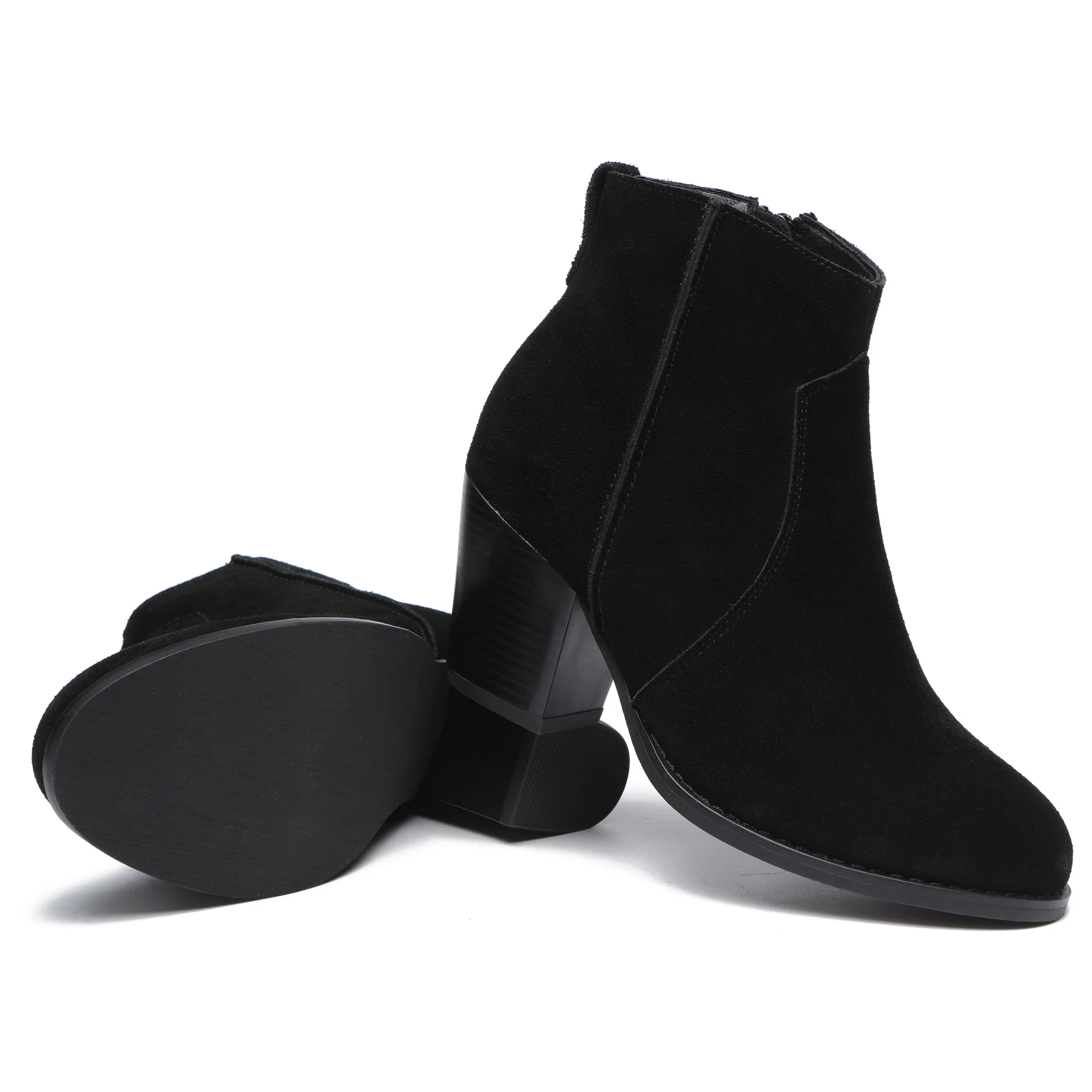 Vera Suede Ankle Zipper Boots - Image 12