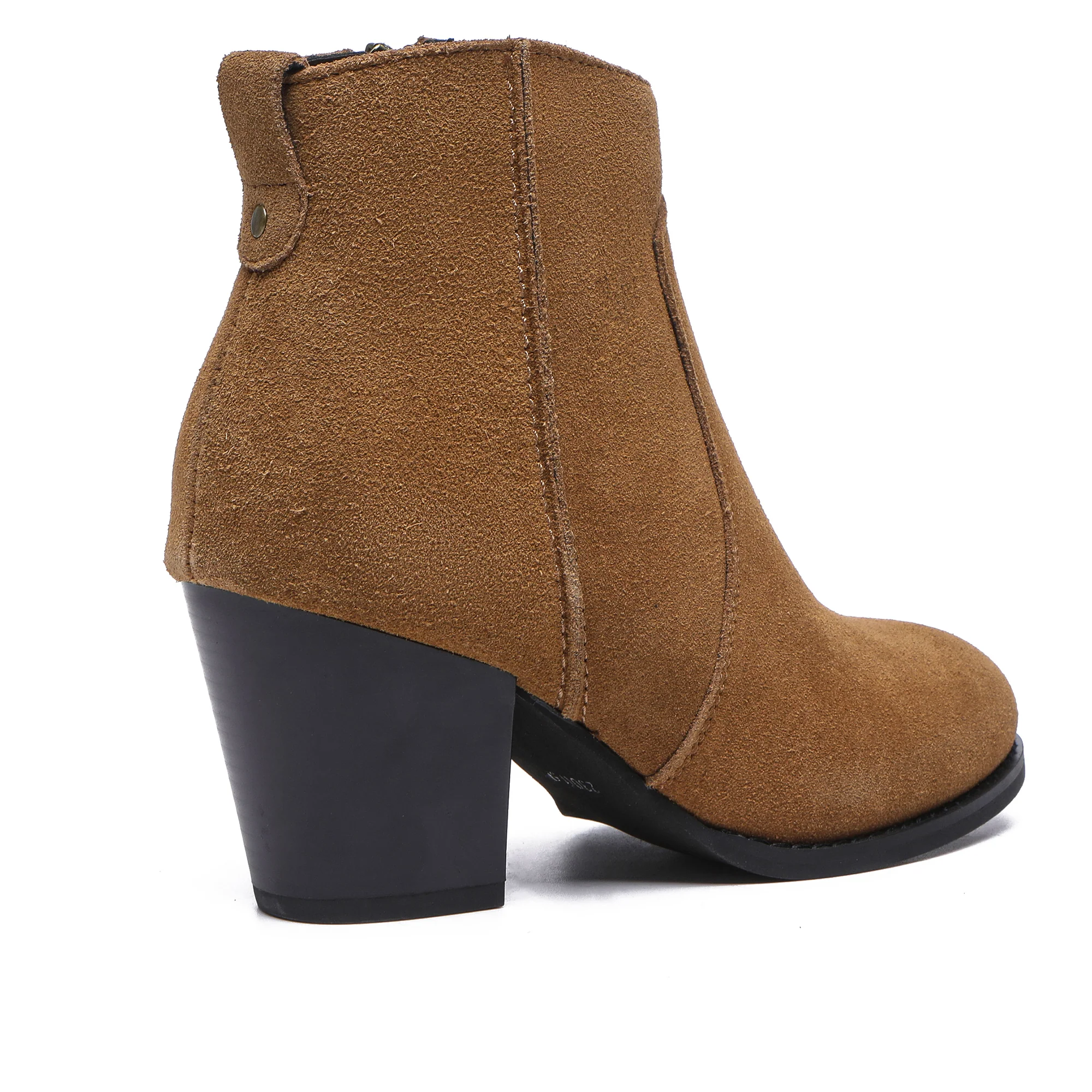 Vera Suede Ankle Zipper Boots - Image 3