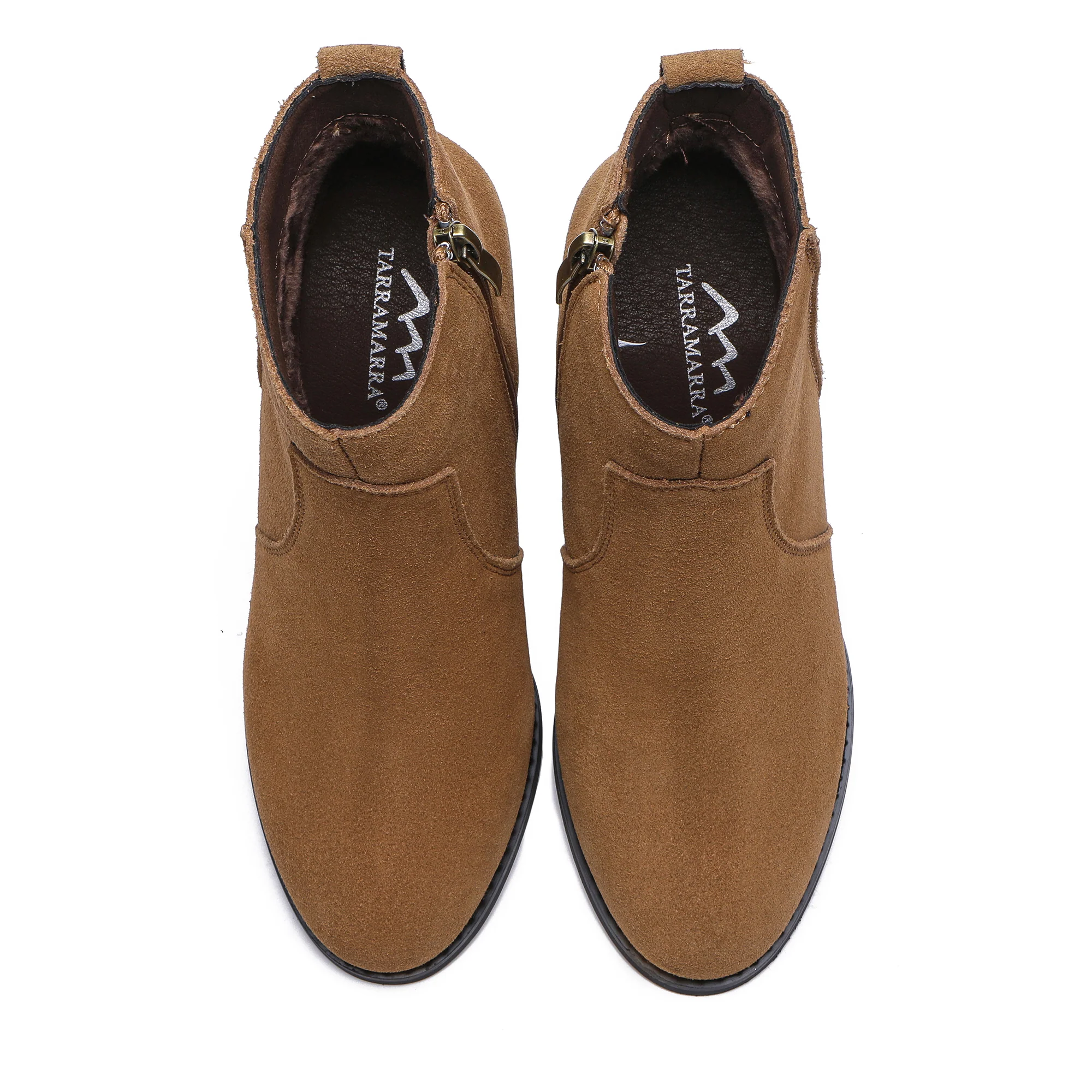 Vera Suede Ankle Zipper Boots - Image 5