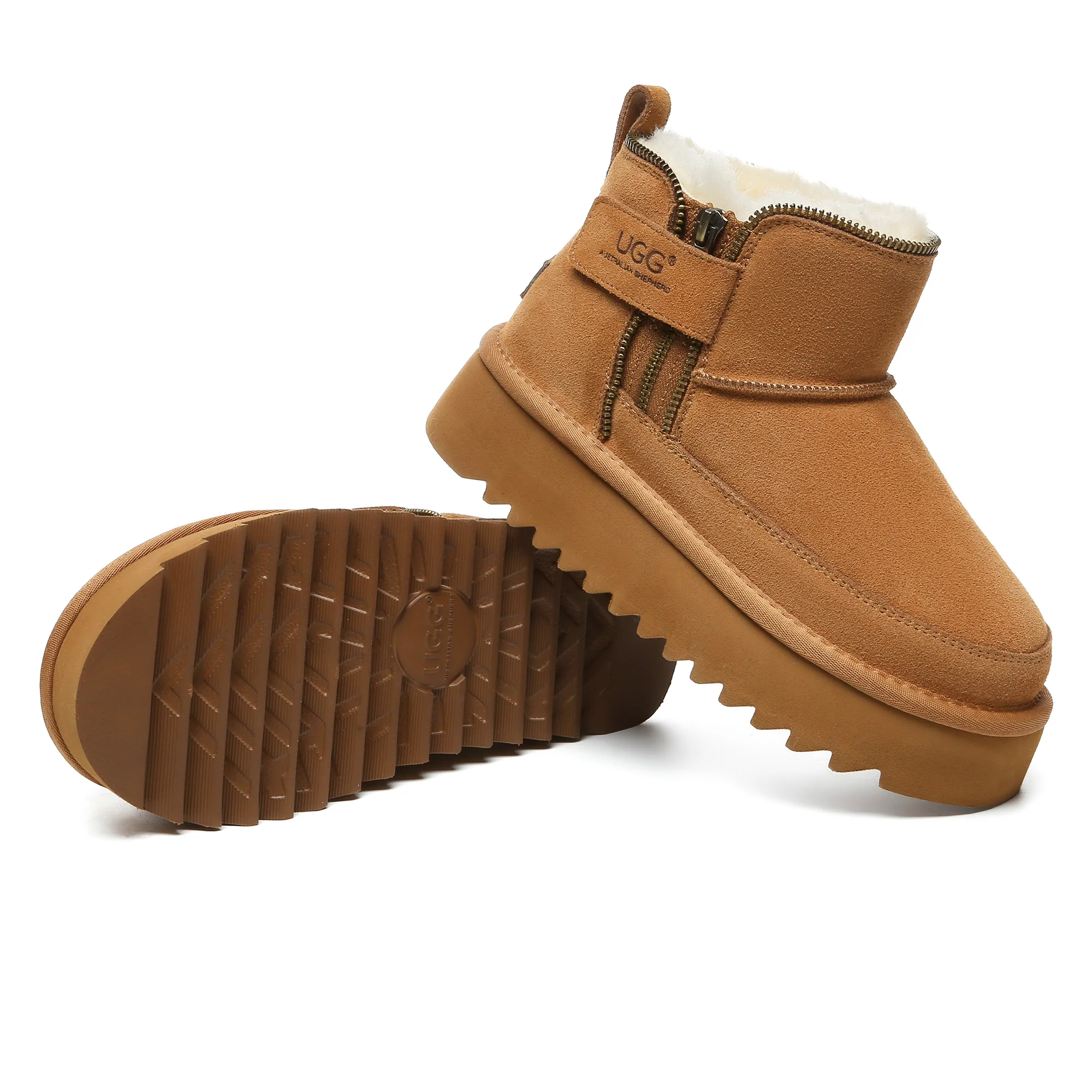 Zipper Ankle UGG Platform Boots - Image 5